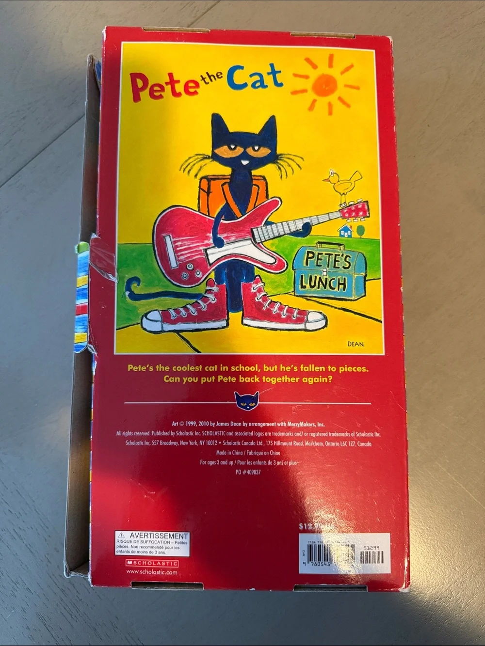 Scholastic Pete the Cat Puzzle with Yellow Background and Pink Guitar